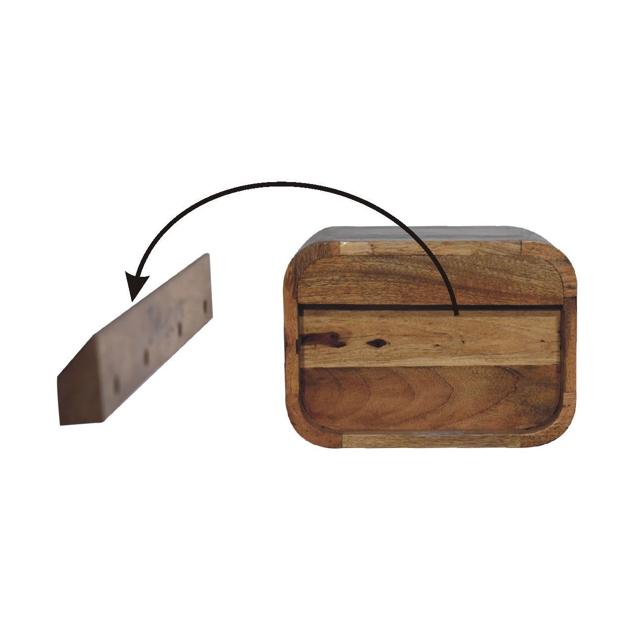 Oak-ish Floating Open Curve Nightsand